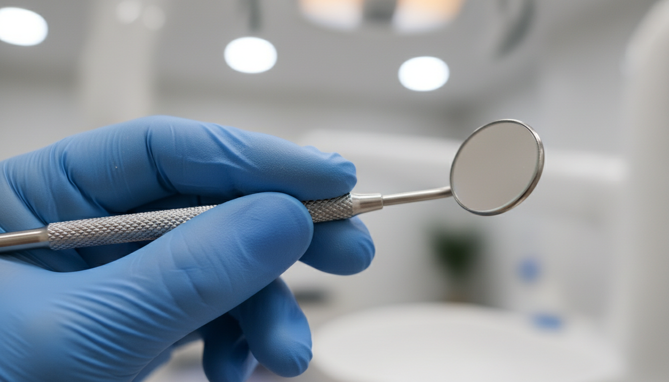 Dentist performing dental procedure